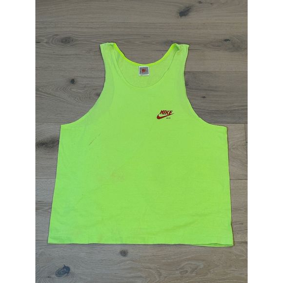 Nike Shirts Vintage Nike Air Tank Top Neon Yellow Og Xl 8s Poshmark